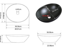 Aufsatzwaschbecken Schwarz Oval 40 × 33 cm Keramik