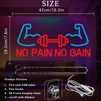 LED Neon Schild No Pain Gain