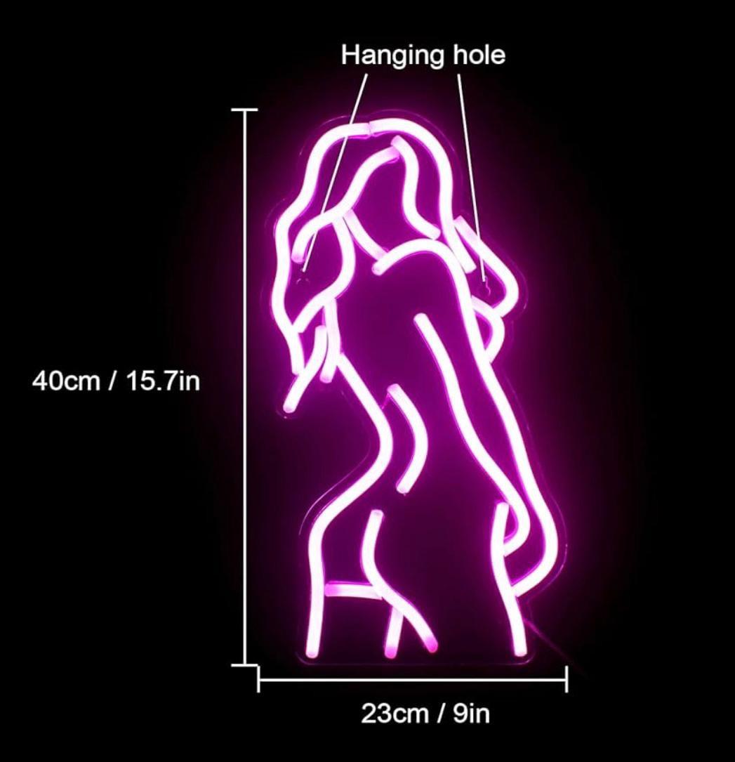 LED Neon Schild Frauen Silhouette