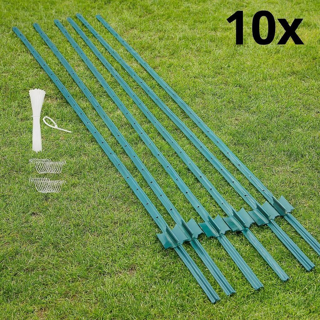 10er Set Zaunpfosten Metall 213cm