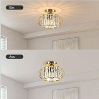 Kristall Deckenleuchte Gold E27