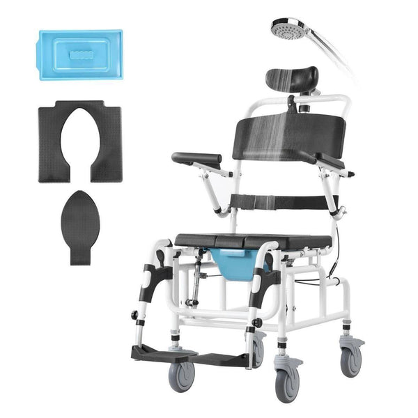 Toiletten- & Duschrollstuhl klappbar bis 136kg