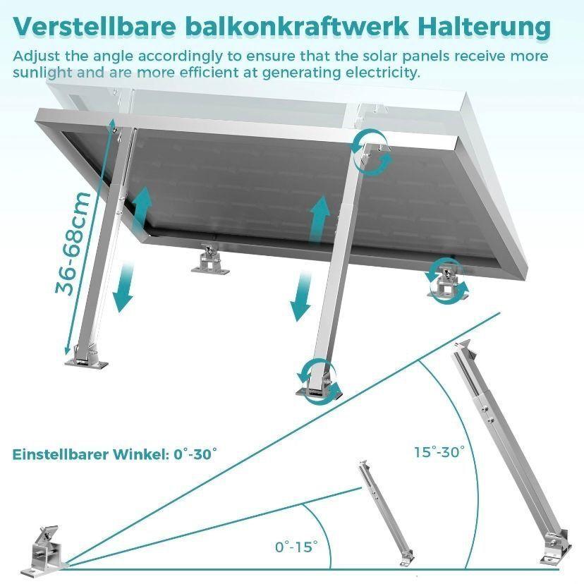 2er Set Solarmodul Aufsteller verstellbar