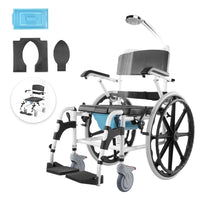 Toiletten- & Duschrollstuhl mit PU-Sitz und Aluminiumrahmen