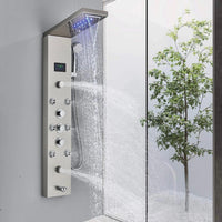 Duschpaneel Edelstahl Duschsäule mit Regendusche Wasserfall Massage Handbrause