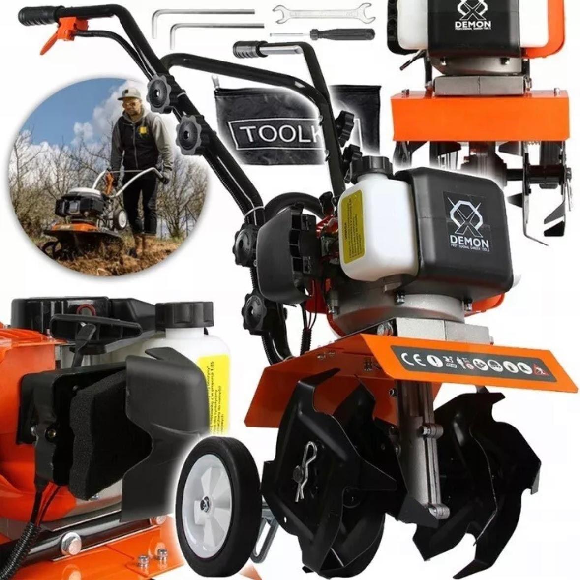 Benzin-Motorhacke 2-Takt 51,7ccm Gartenfräse 30cm