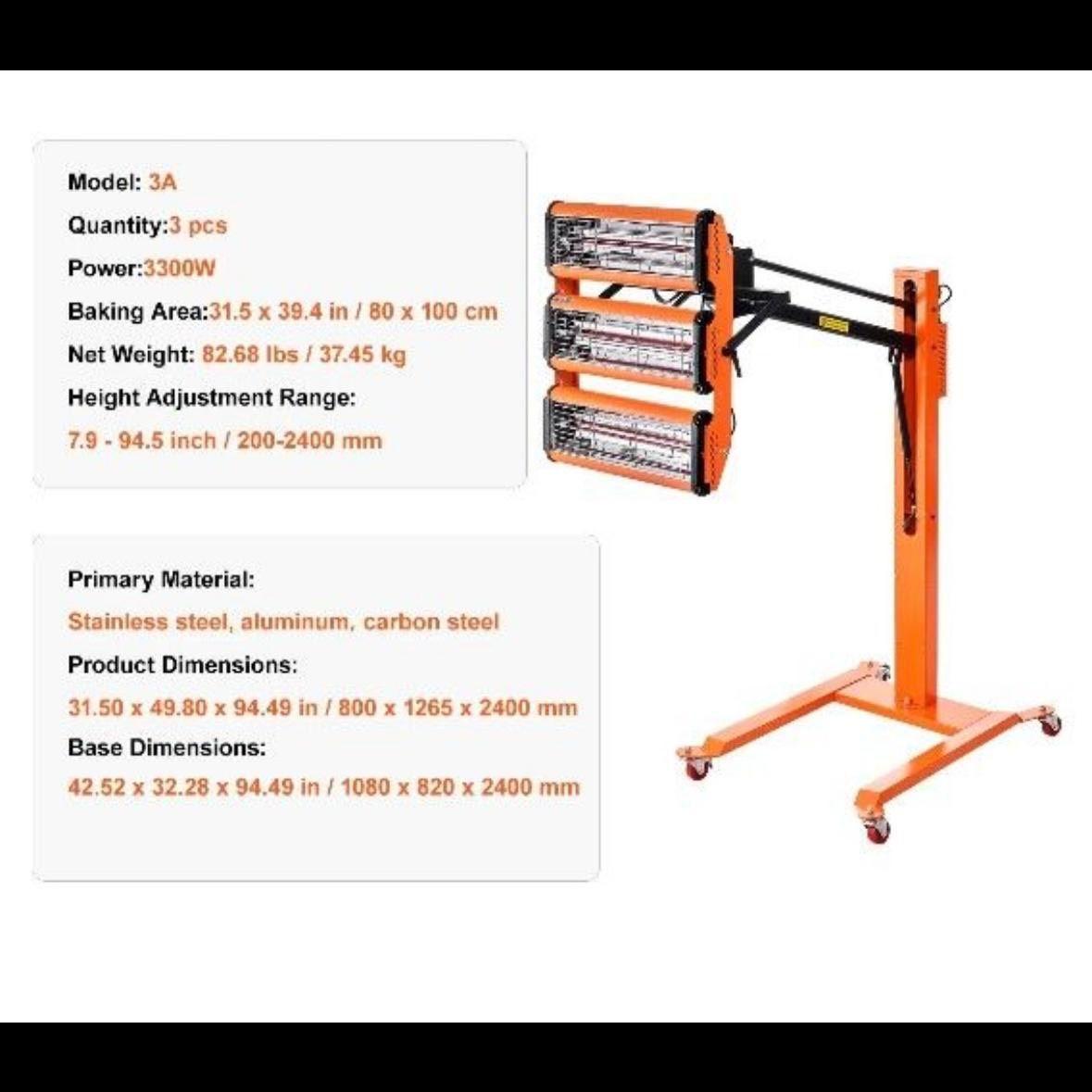 3300W Infrarot Lacktrockner