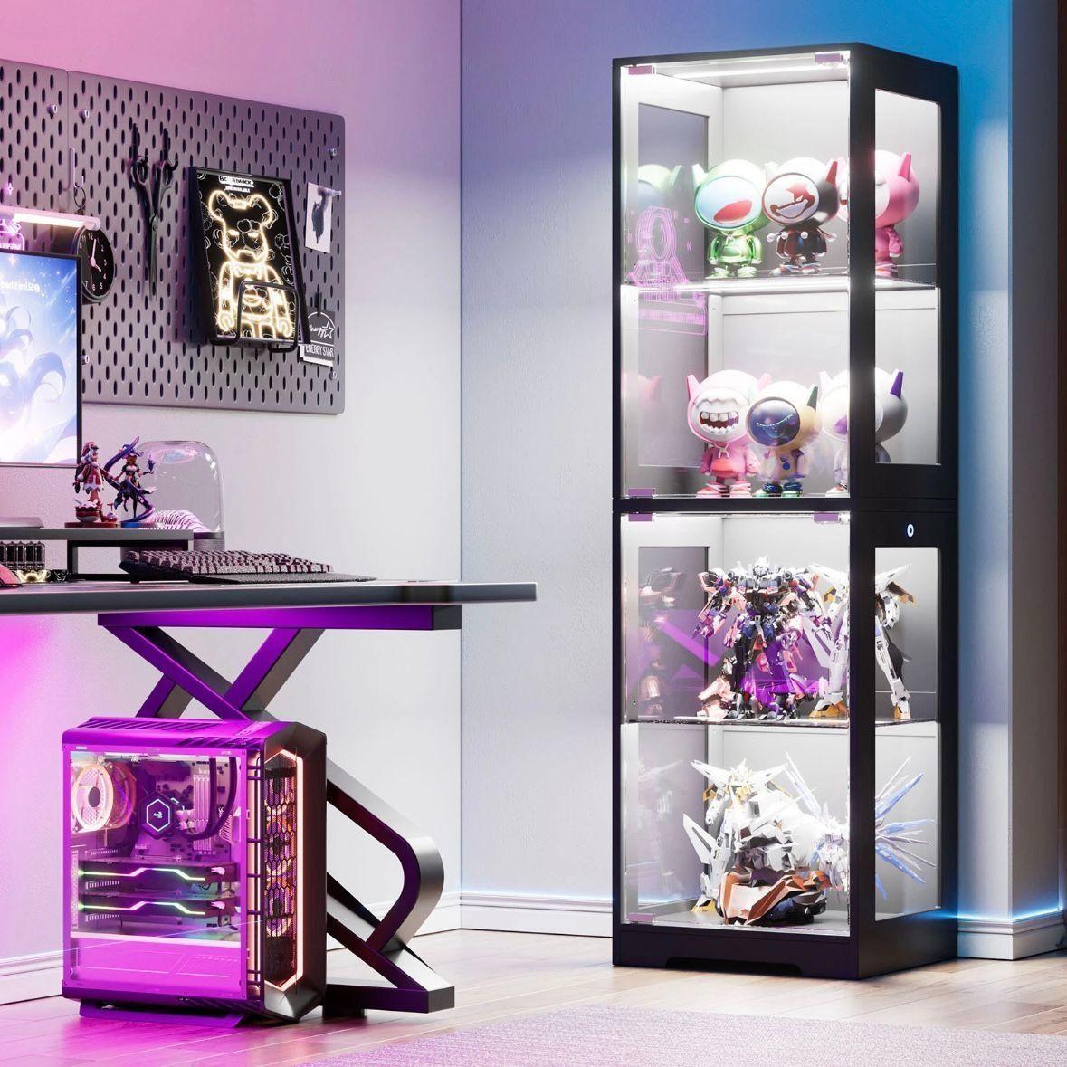 LED Glasvitrine schwarz