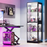 LED Glasvitrine schwarz