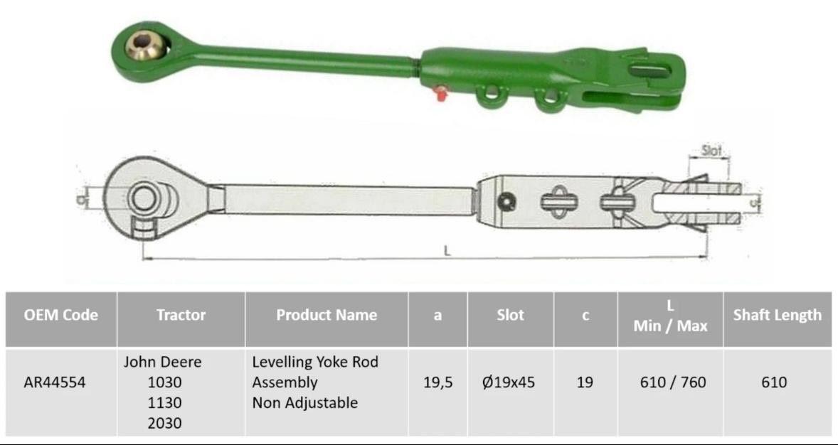 Hubstange Hubspindel für John Deere Traktoren