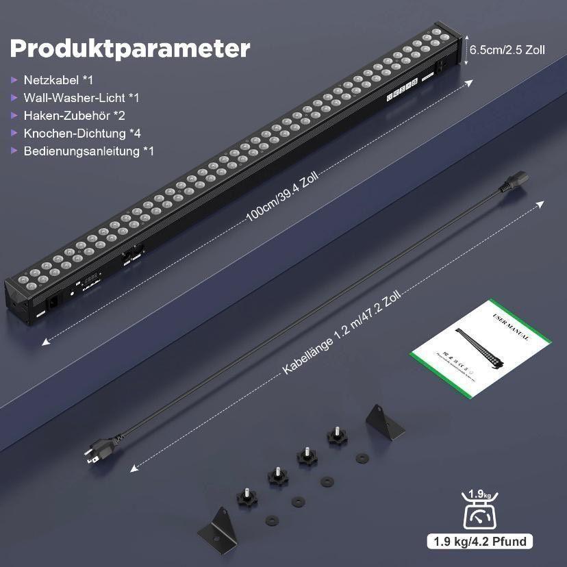 2er Set LED 180W RGB  DMX Bühnenbeleuchtung 80 LEDs