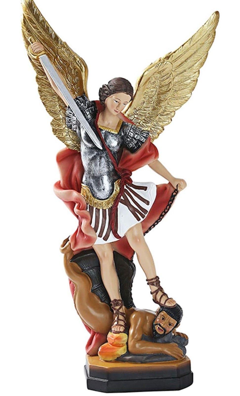 Erzengel Michael Statue Deko Figur religiös Kunstharz