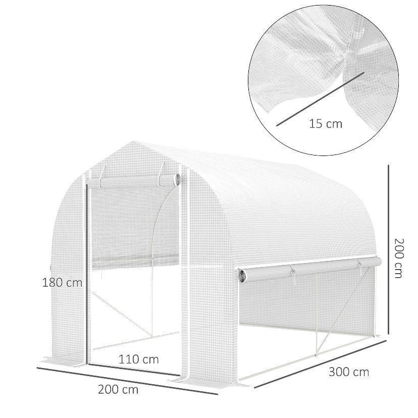 Foliengewächshaus 3×2×2 m Garten Gewächshaus
