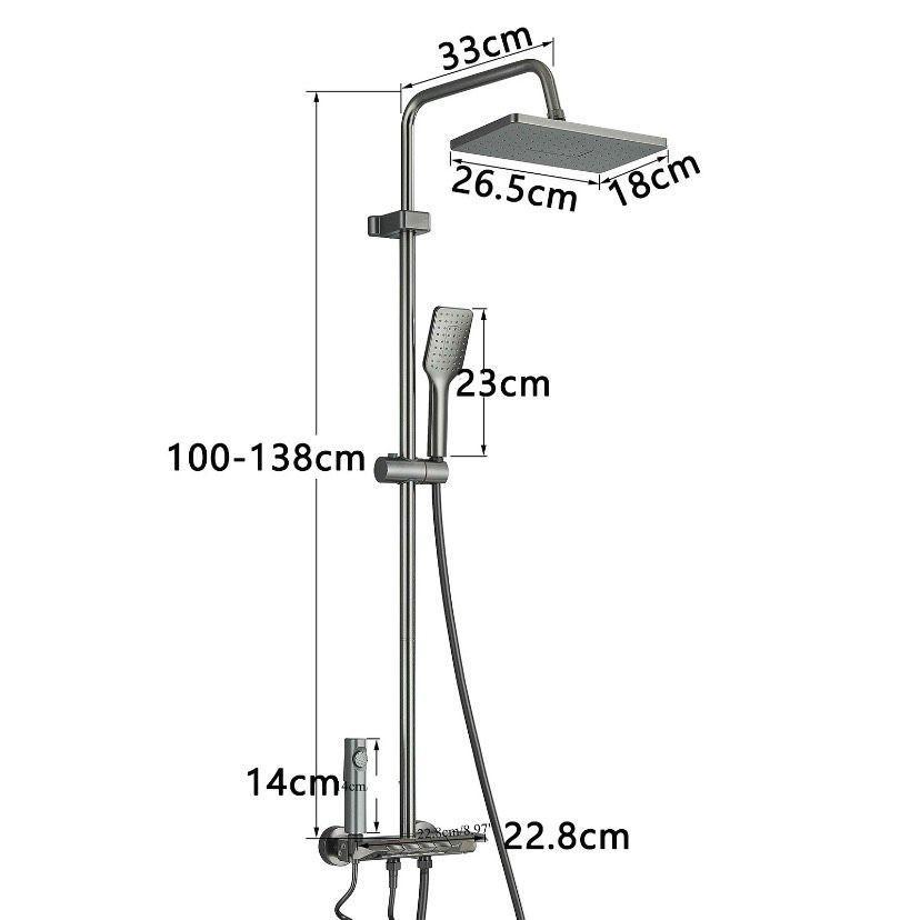 Duschsystem Grau mit Thermostat Regendusche + Handbrause Komplettset