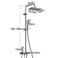 Duschsystem Grau mit Thermostat Regendusche + Handbrause Komplettset