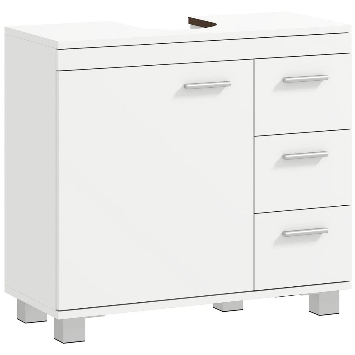 Waschbeckenunterschrank U-Ausschnitt Badschrank mit Schubladen & Soft-Close