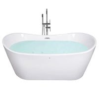 Freistehende Badewanne 180cm Acryl Oval Weiß Doppelseitig
