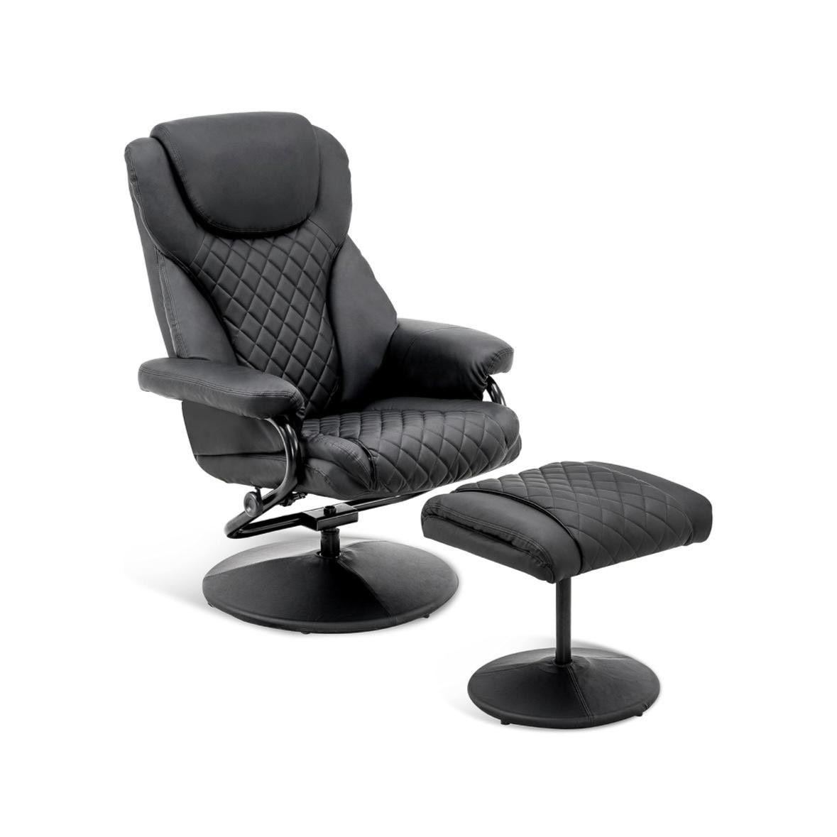 Moderner Relaxsessel mit Hocker drehbar & verstellbar