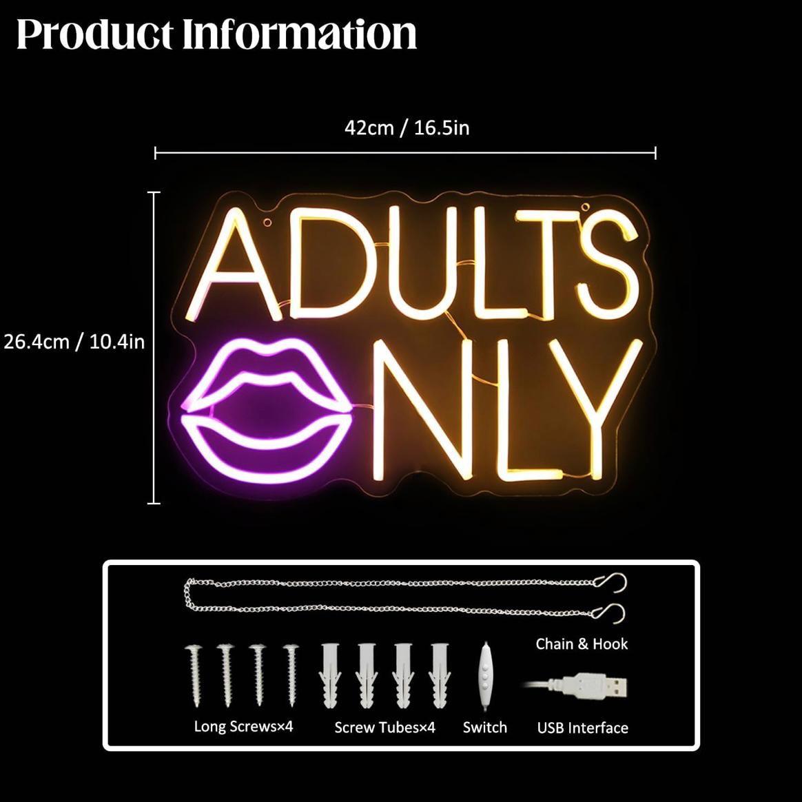 LED Neon Schild Adults Only