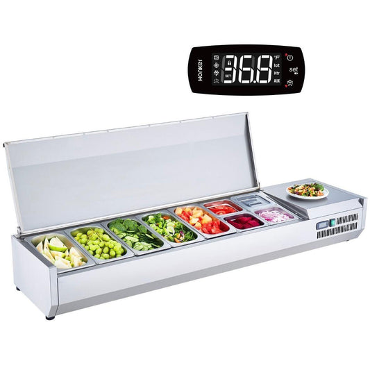 Kühlvitrine Gastronomie 165W Edelstahl Saladette 2–8°C