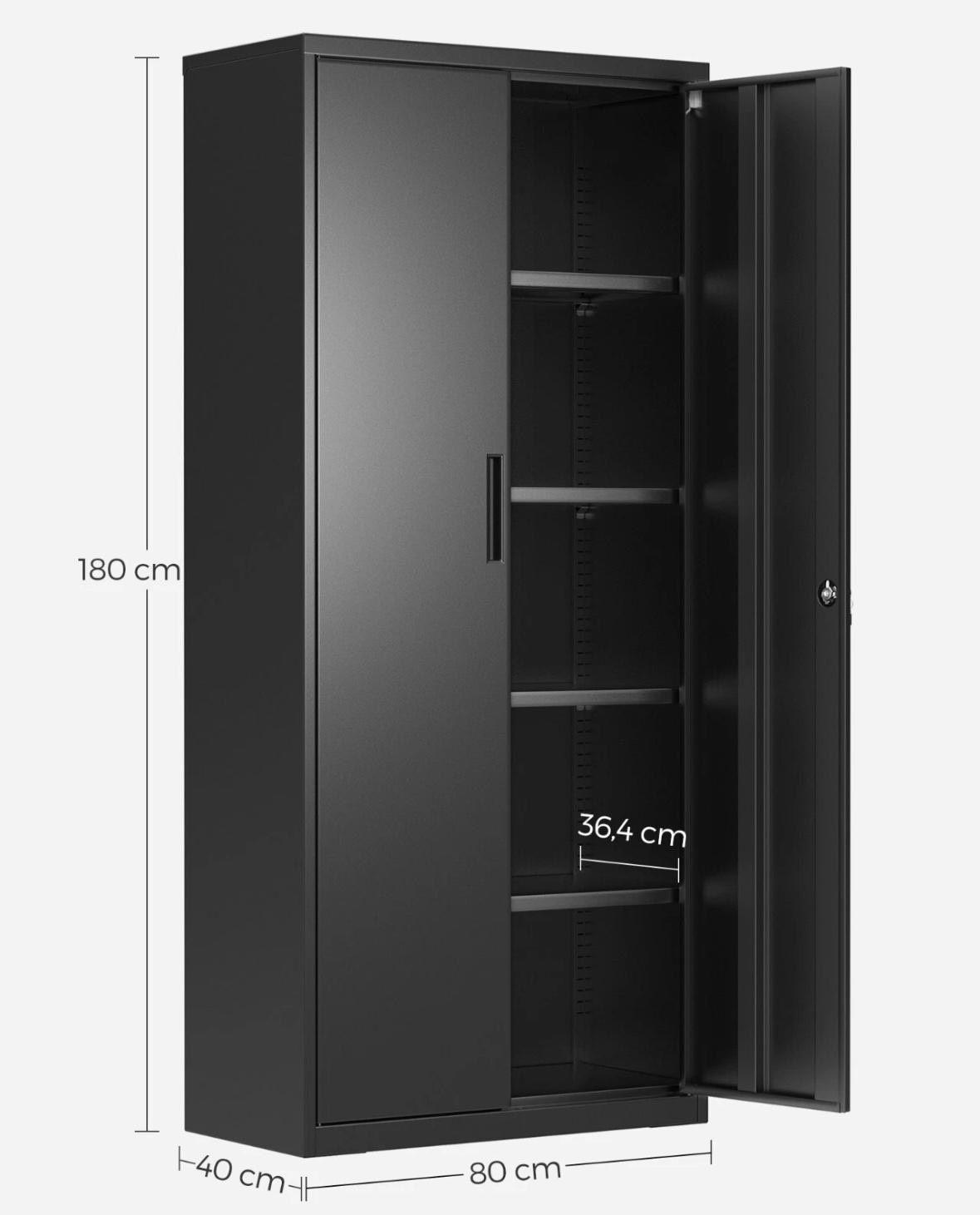 2er Set Aktenschrank abschließbar 4 verstellbaren Einlegeböden 180 cm