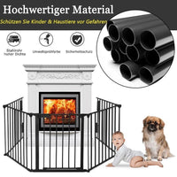 5tlg Kaminschutzgitter mit Tür Sicherheitsgitter Kamin Ofenschutz