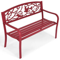 Gartenbank Metall Parkbank Rot Sitzbank Terrasse Balkon