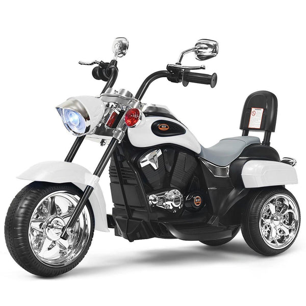 Elektrisches Kinder-Motorrad Dreirad Weiß