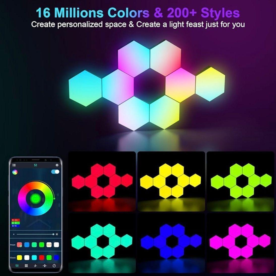 LED Hexagon Wandleuchte RGB