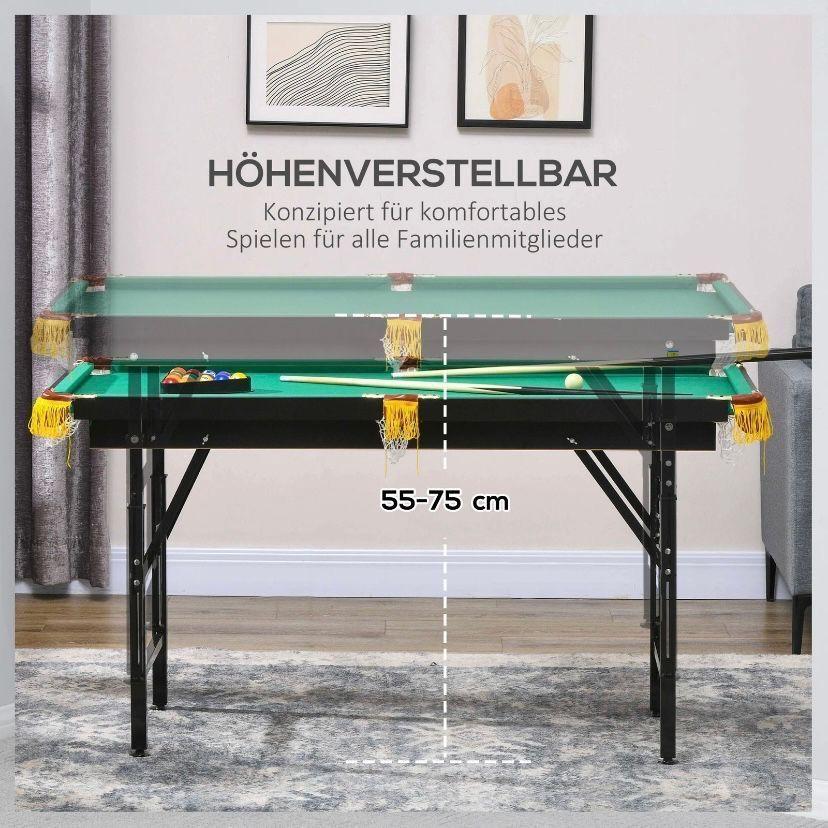 Höhenverstellbarer Billardtisch klappbar inkl. Zubehör