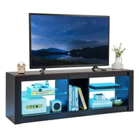 TV Schrank Kommode Glasregale LED