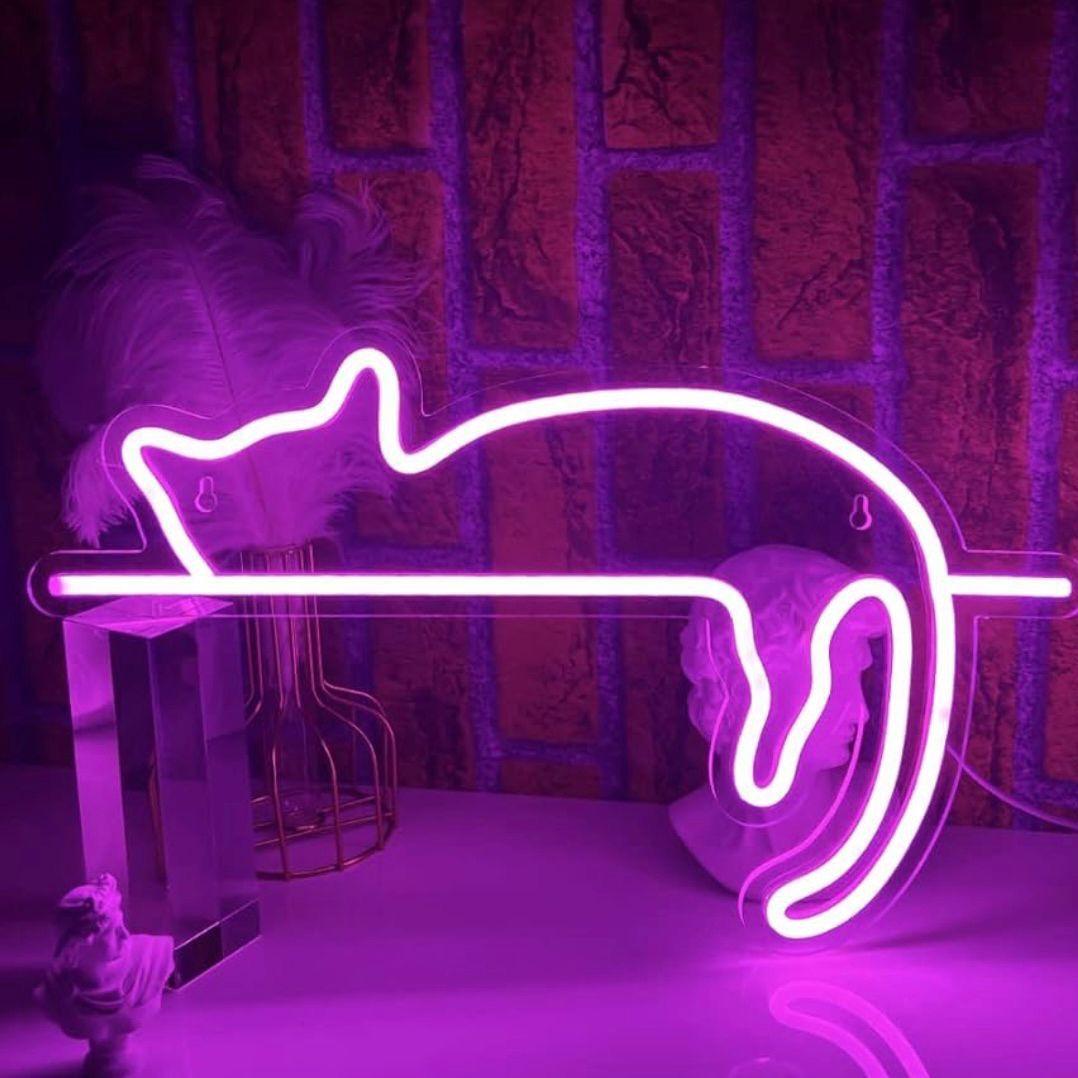 LED Neon Schild Katze