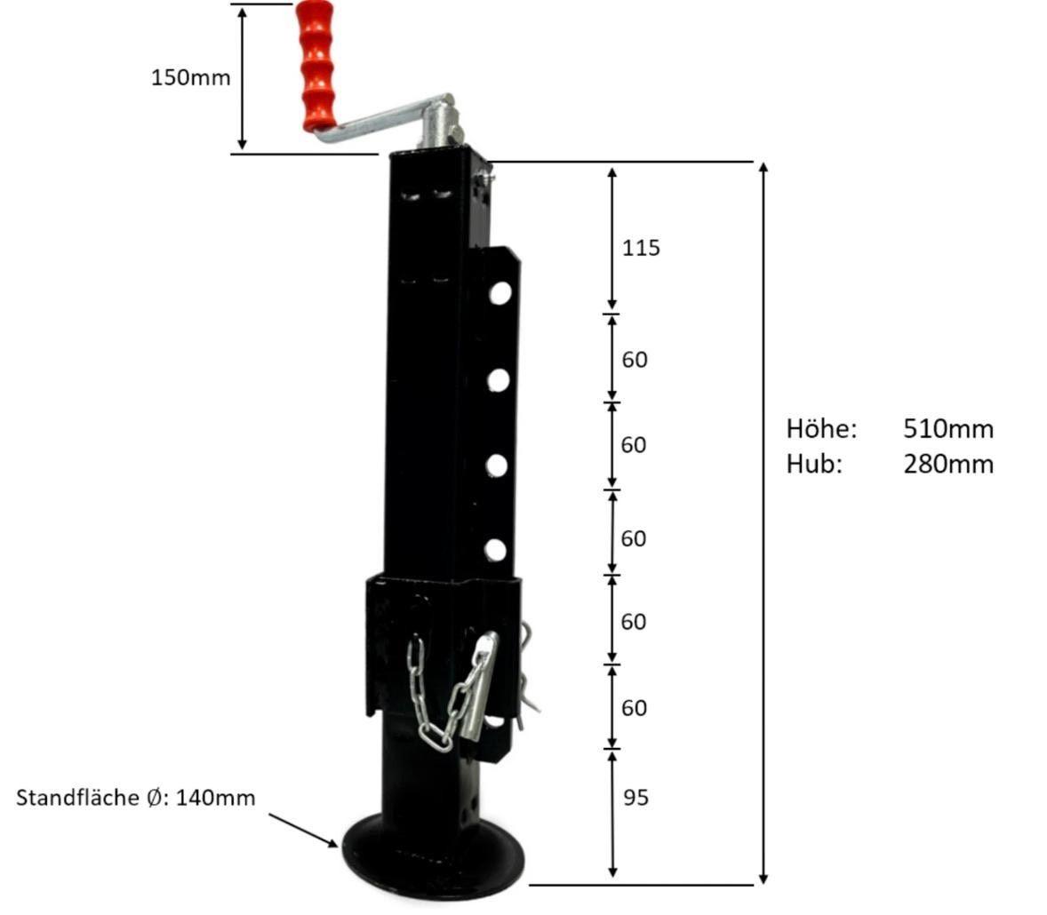Anhängerstütze mit Kurbel 1000kg