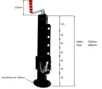 Anhängerstütze mit Kurbel 1000kg