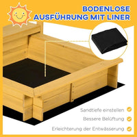 Kinder Sandkasten mit Spielhaus & Sonnendach aus Holz Garten Outdoor