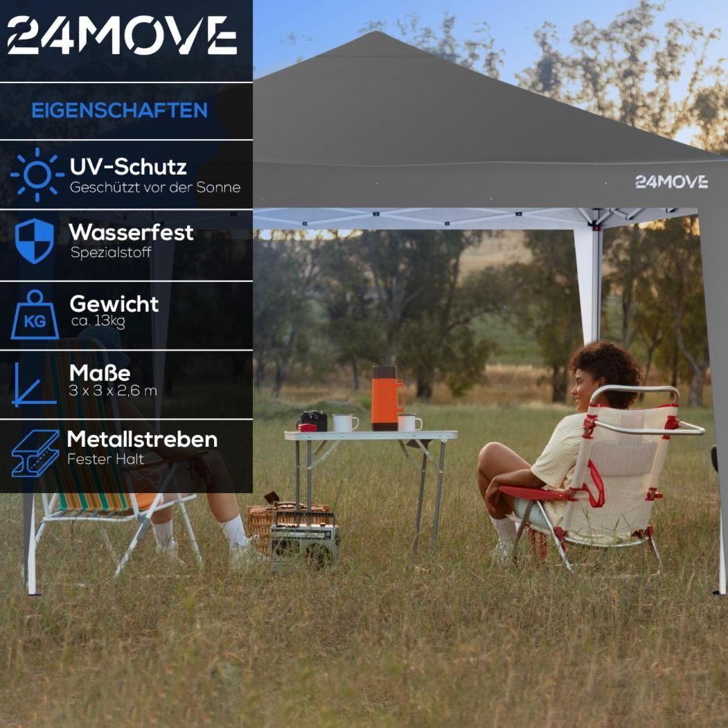Pavillon 3×3m moderner Sonnenschutz für Garten & Terrasse