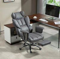 Ergonomischer Bürostuhl mit Liegefunktion Fußstütze & Mikrofaserbezug