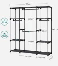 Kleiderschrank/Kleiderständer mit 4 Fächern platzsparend & modern