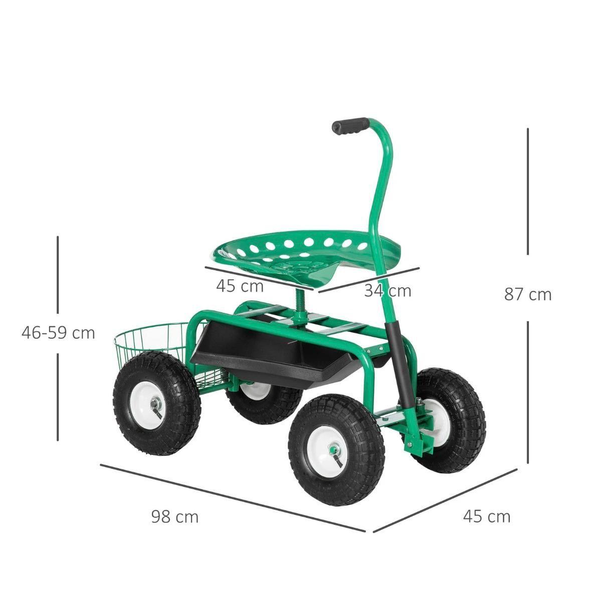 Gartenwagen mit Sitz Rollsitz Gartenarbeit