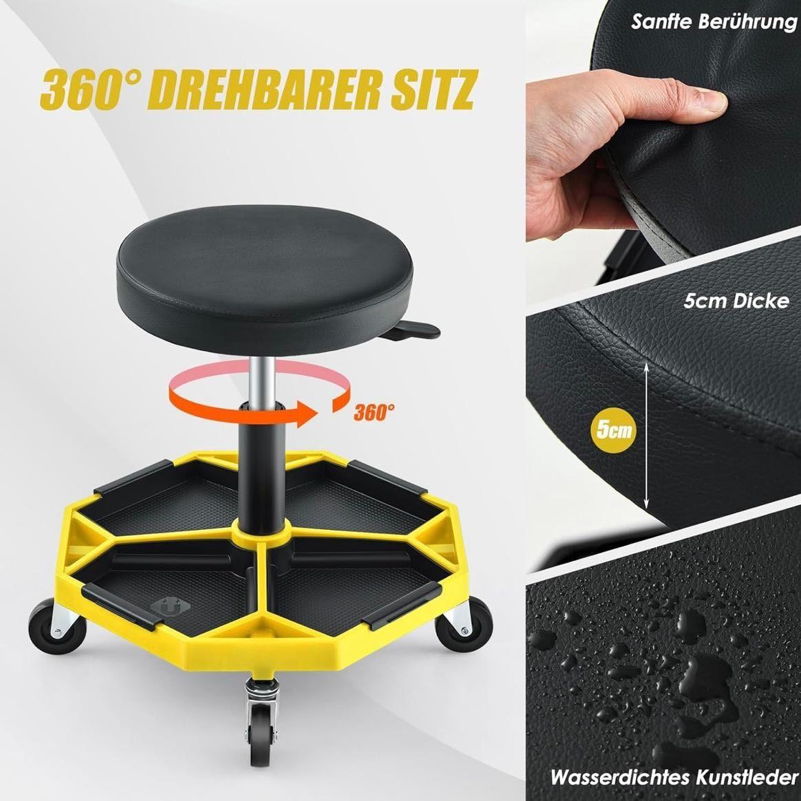 Werkstatthocker höhenverstellbar Rollhocker