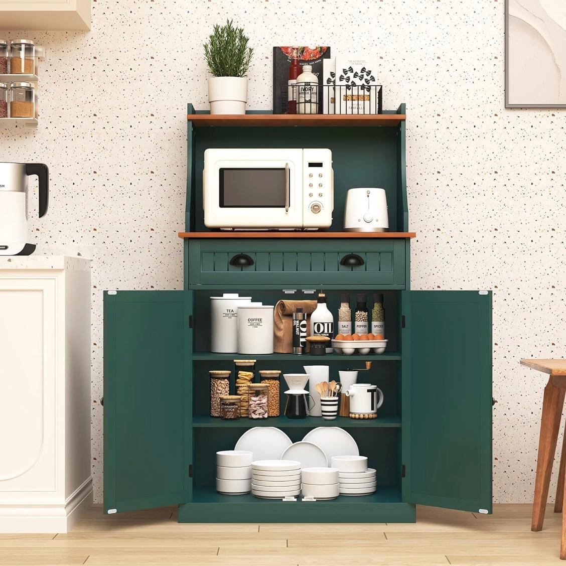 Küchenschrank grün Mikrowellenschrank