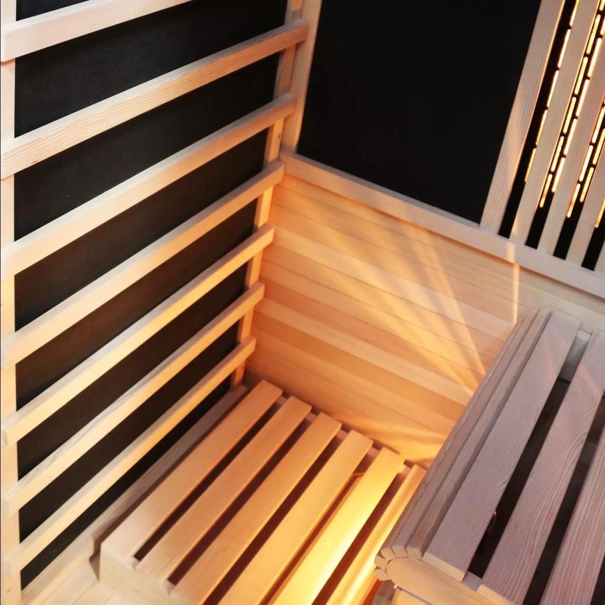 Infrarotkabine 1–2 Personen mit Vollspektrumstrahlern LED & Soundsystem