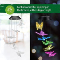 Solar Windspiel Schmetterlinge LED Gartendeko Balkon