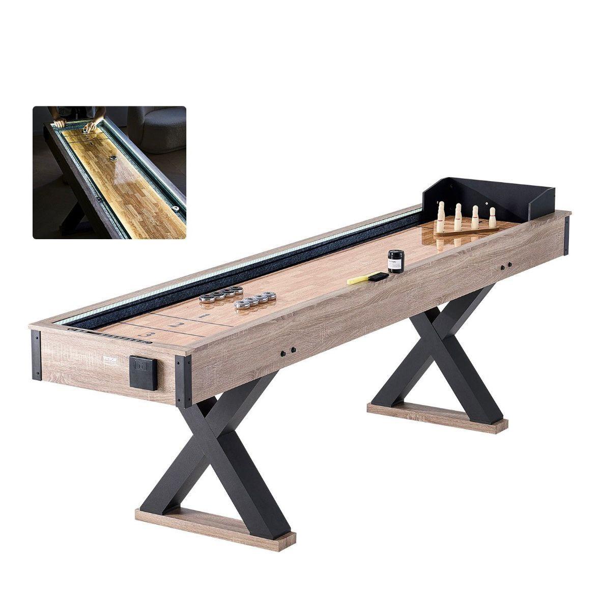 2in1 Shuffleboard-Tisch Bowling-Funktion (274 cm) LED-Beleuchtung