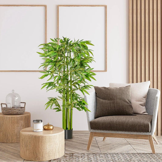 Künstlicher Bambusbaum 160cm Kunstpflanze Deko Topf