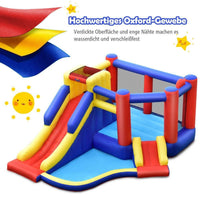 Aufblasbare Hüpfburg mit Rutsche & Kletterwand – Kinder Spielburg Garten 383 cm