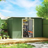 Metall Gerätehaus mit Schiebetür Fenster Gartenschuppen
