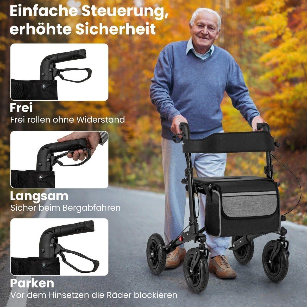 Faltbarer Rollator höhenverstellbar bis 140kg