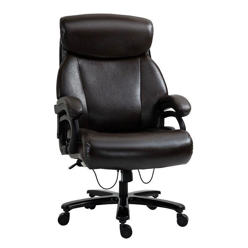 Ergonomischer Bürostuhl Braun mit Wippfunktion & PU-Leder