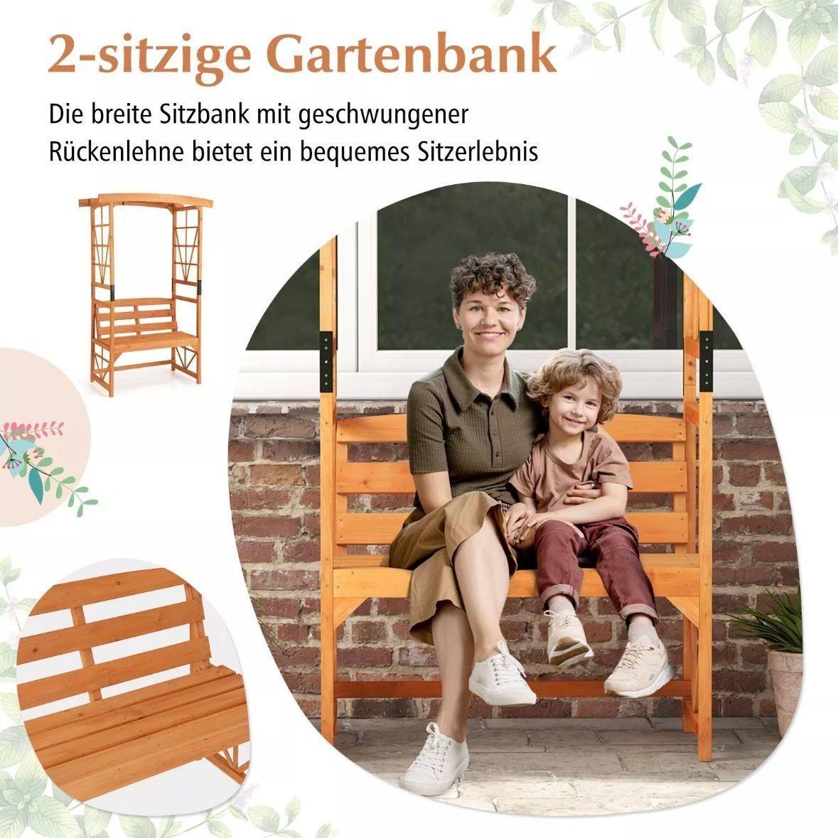 Gartenbogen mit Bank Holz Rankhilfe 189 cm